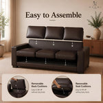 Load image into Gallery viewer, Freya Genuine Leather Oversized 3-Seater Sofa - Espresso