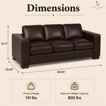 Load image into Gallery viewer, Freya Genuine Leather Oversized 3-Seater Sofa - Espresso