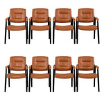 Load image into Gallery viewer, Mindy Reception Chair - Faux Leather Upholstery with Padded Arms - Caramel / Set of 8