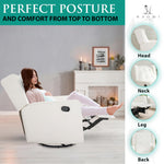 Load image into Gallery viewer, Odelia Swivel Rocker Recliner with Adjustable Footrest - Bright White