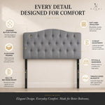 Load image into Gallery viewer, Cassandra Adjustable Upholstered Headboard for Full Queen - Light Gray