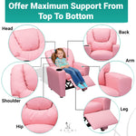 Load image into Gallery viewer, Suri Push Back Kids Recliner with Footrest & Cup Holders - Pink / Pvc