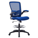 Load image into Gallery viewer, Serena Mesh Drafting Chair with Adjustable Foot Ring - Blue