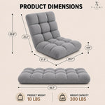 Load image into Gallery viewer, Desmond Adjustable Floor Chair with 14 Reclining Positions - Gray