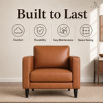 Load image into Gallery viewer, Marisa Genuine Leather Mid-Century Accent Chair