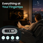Load image into Gallery viewer, Chicago Power Reclining Loveseat with Built-In Speakers and LED Lights - Black