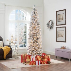 Artificial Christmas Tree To Create Lifelong Memories, Naomi Home Pre-Lit Snow Frosted Christmas Tree