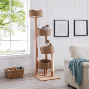 Cat Tower Choices for a Healthy and Good-Humored Feline; Naomi Home Cleo Tall & Large 4 Perch Cat Tower