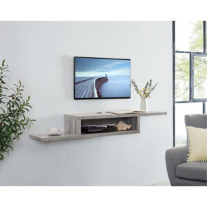 Naomi Home Athena Wall Mounted Floating TV Stand for 65" TV; A Bed Frame Without Headboard