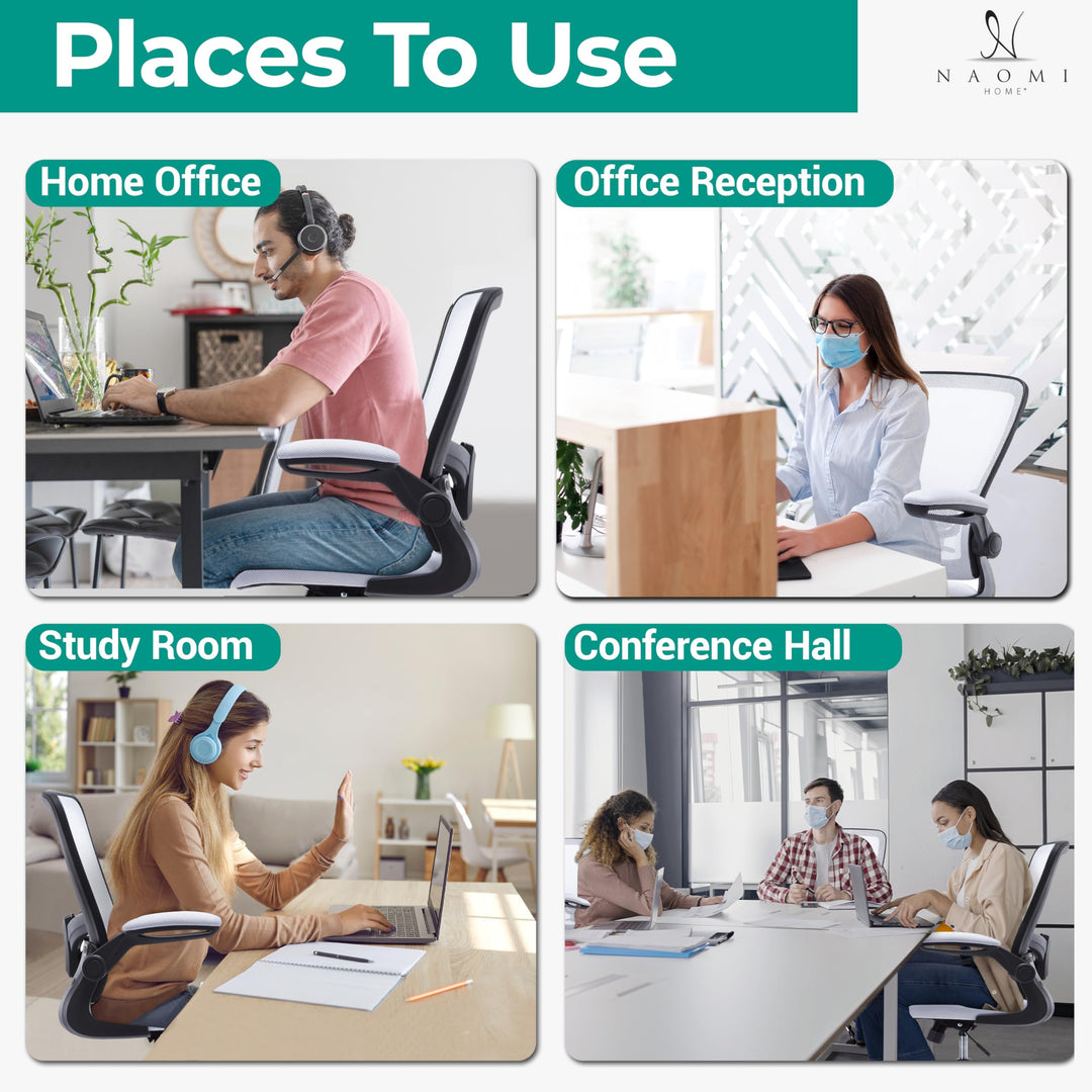 Serena Mesh Drafting Chair with Adjustable Foot Ring - White