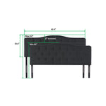 Load image into Gallery viewer, Cassandra Adjustable Upholstered Headboard for Full Queen - Black
