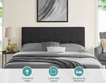 Load image into Gallery viewer, Jessenia Upholstered Headboard for Full Queen - Dark Gray
