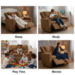 Load image into Gallery viewer, Suri Kids Recliner Loveseat with Dual Cup Holders - Brown / Microfiber
