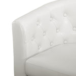Load image into Gallery viewer, Emma Tufted Barrel Loveseat with Faux Leather Upholstery
