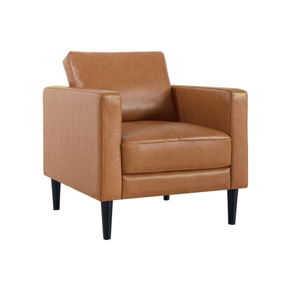 Marisa Genuine Leather Mid-Century Accent Chair