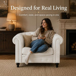 Load image into Gallery viewer, Emery Chesterfield Faux Leather Accent Chair
