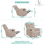 Load image into Gallery viewer, Odelia Swivel Rocker Recliner with Adjustable Footrest - Mocha
