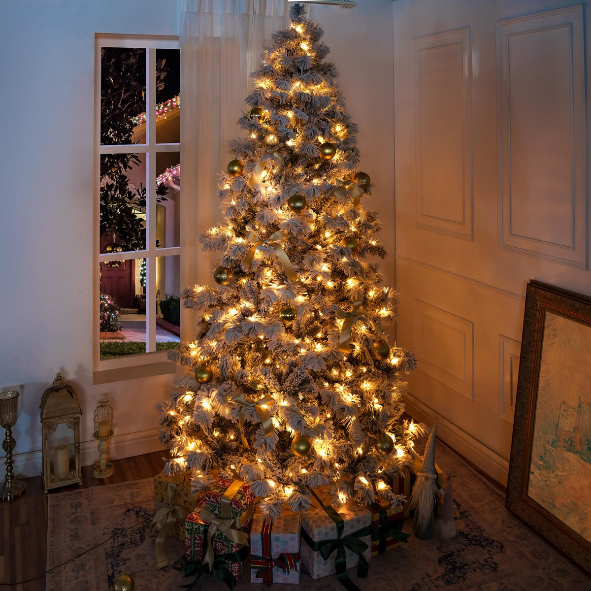 Skylar snow flocked alaskan pine tree   6