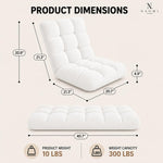 Load image into Gallery viewer, Desmond Adjustable Floor Chair with 14 Reclining Positions - White
