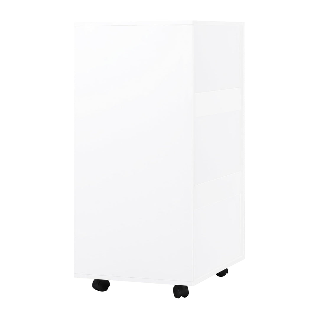 Debbie 7-Drawer Storage Cabinet with Wheels & Tabletop - White