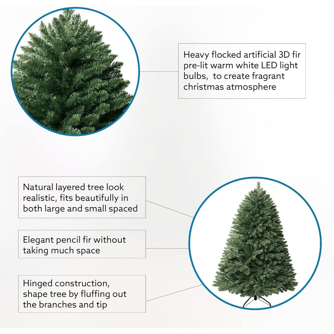 Prague Pre-Lit Artificial Spruce Christmas Tree - 4.5 ft