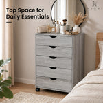 Load image into Gallery viewer, Taylor 5-Drawer Storage Cabinet with Wheels &amp; Tabletop - Gray Oak
