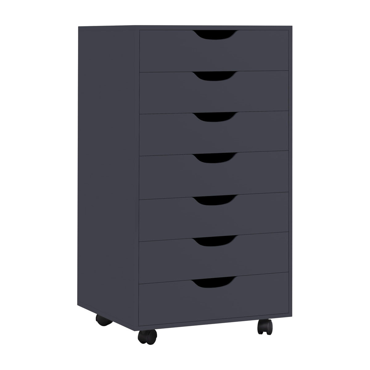 Debbie 7 drawer storage cabinet with wheels & tabletop   black