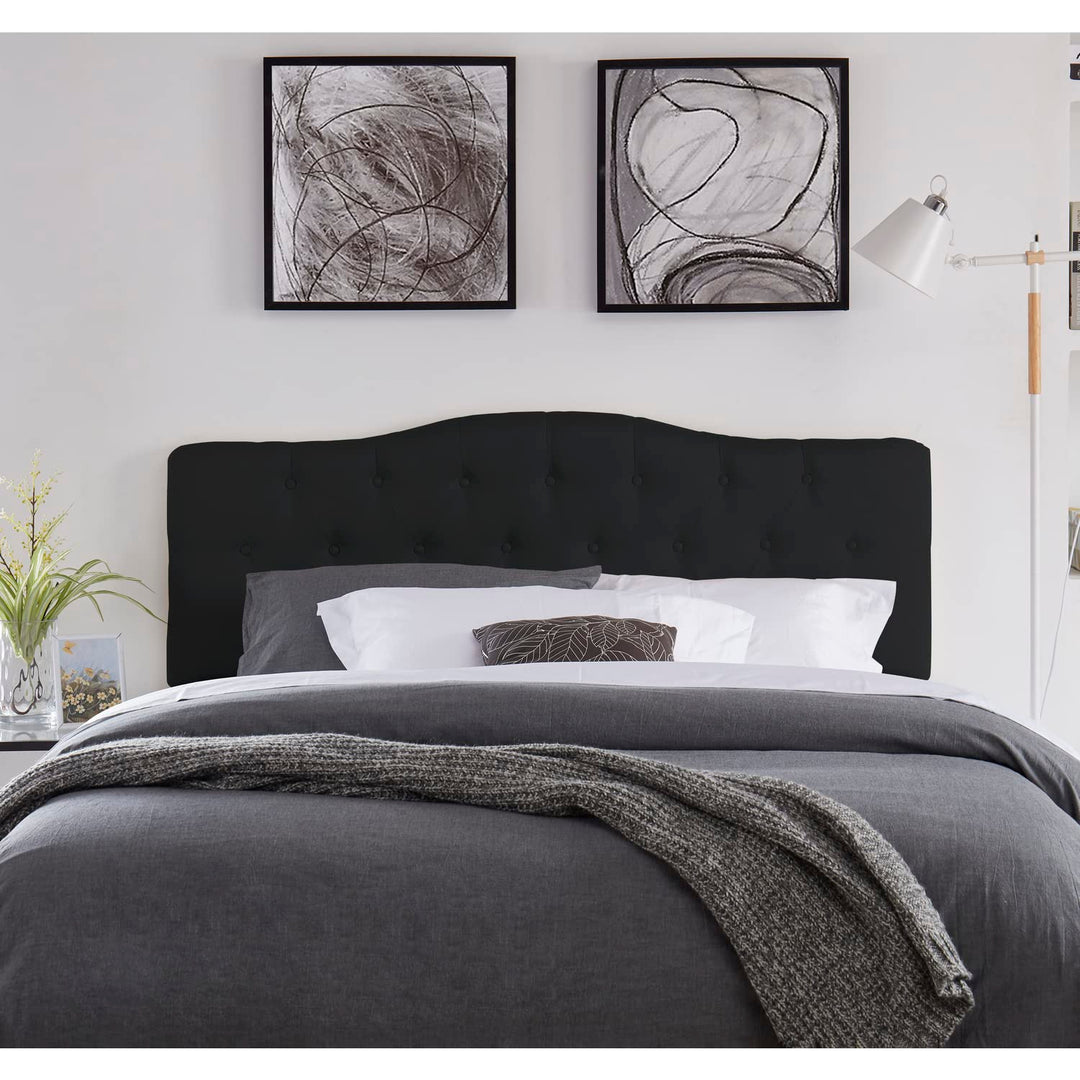 Cassandra Adjustable Upholstered Headboard for Full Queen - Black