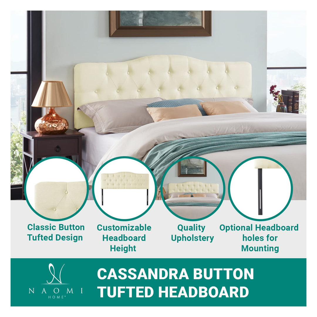 Cassandra Adjustable Upholstered Headboard for Full Queen - Black