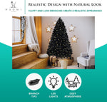 Load image into Gallery viewer, Dakota Black Pre-Lit Christmas Tree with Warm Lights - 7.5 ft
