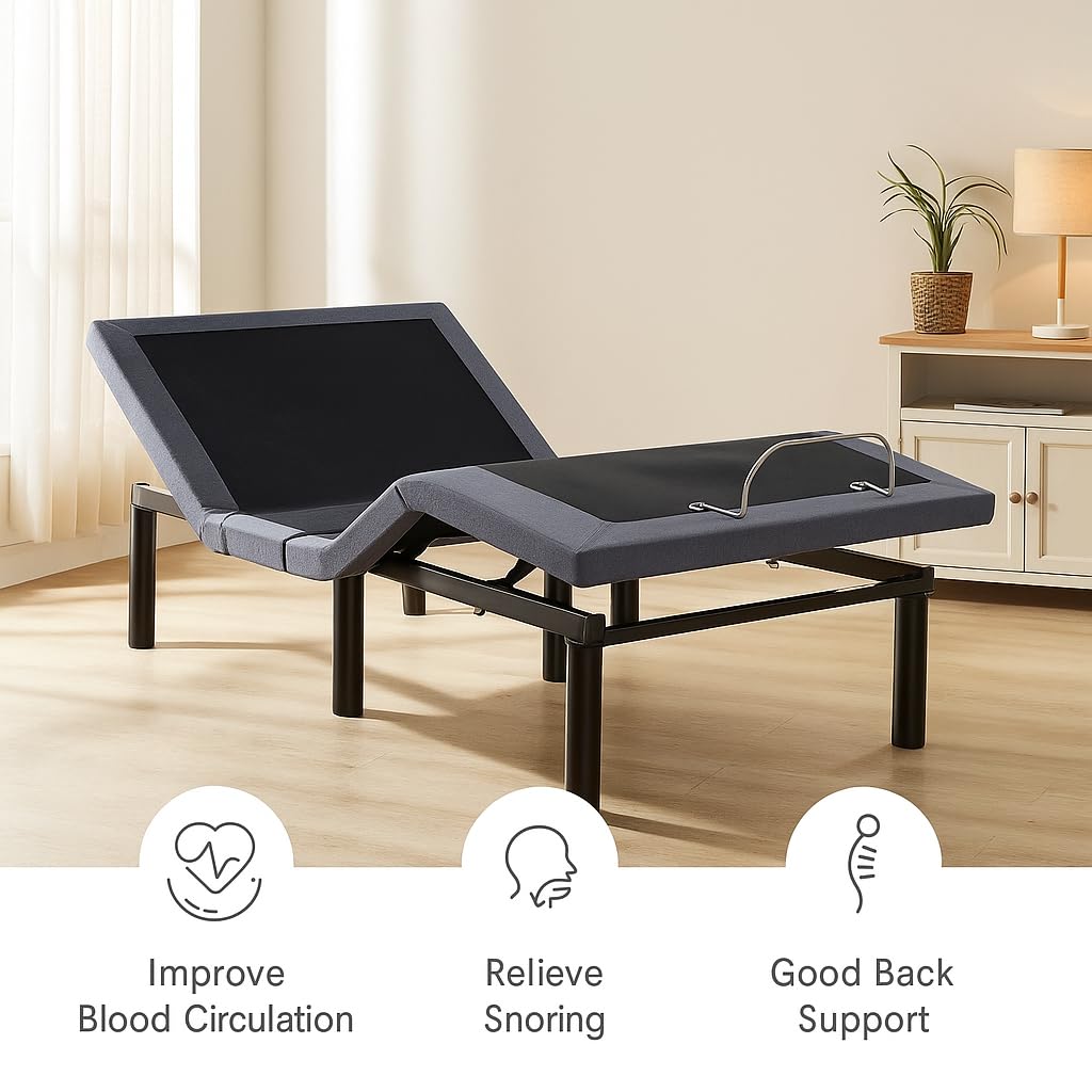 Idealbase Adjustable Bed Base with Massage & USB - Twin XL