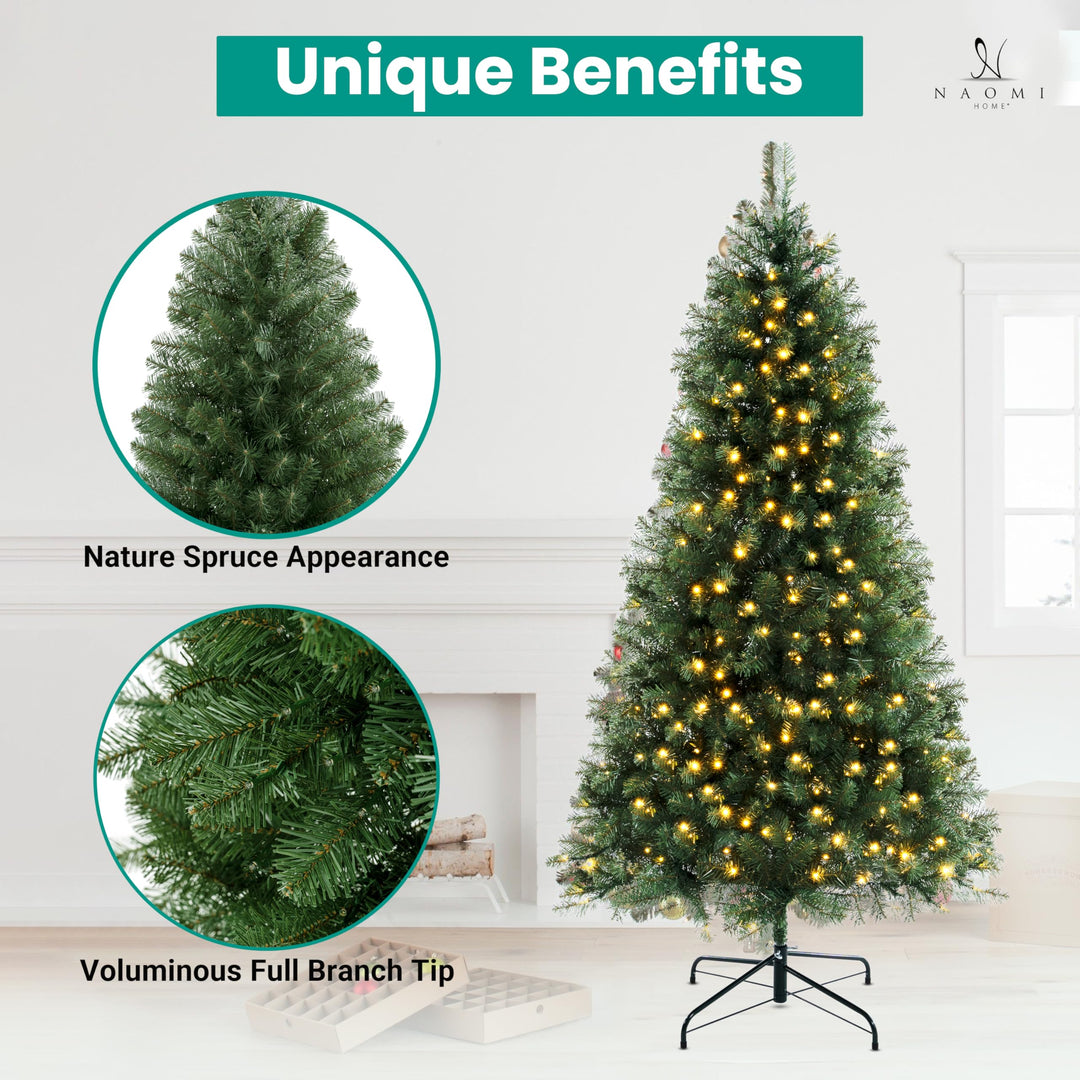 Natalie Pre-Lit Spruce Artificial Christmas Tree - 6 ft