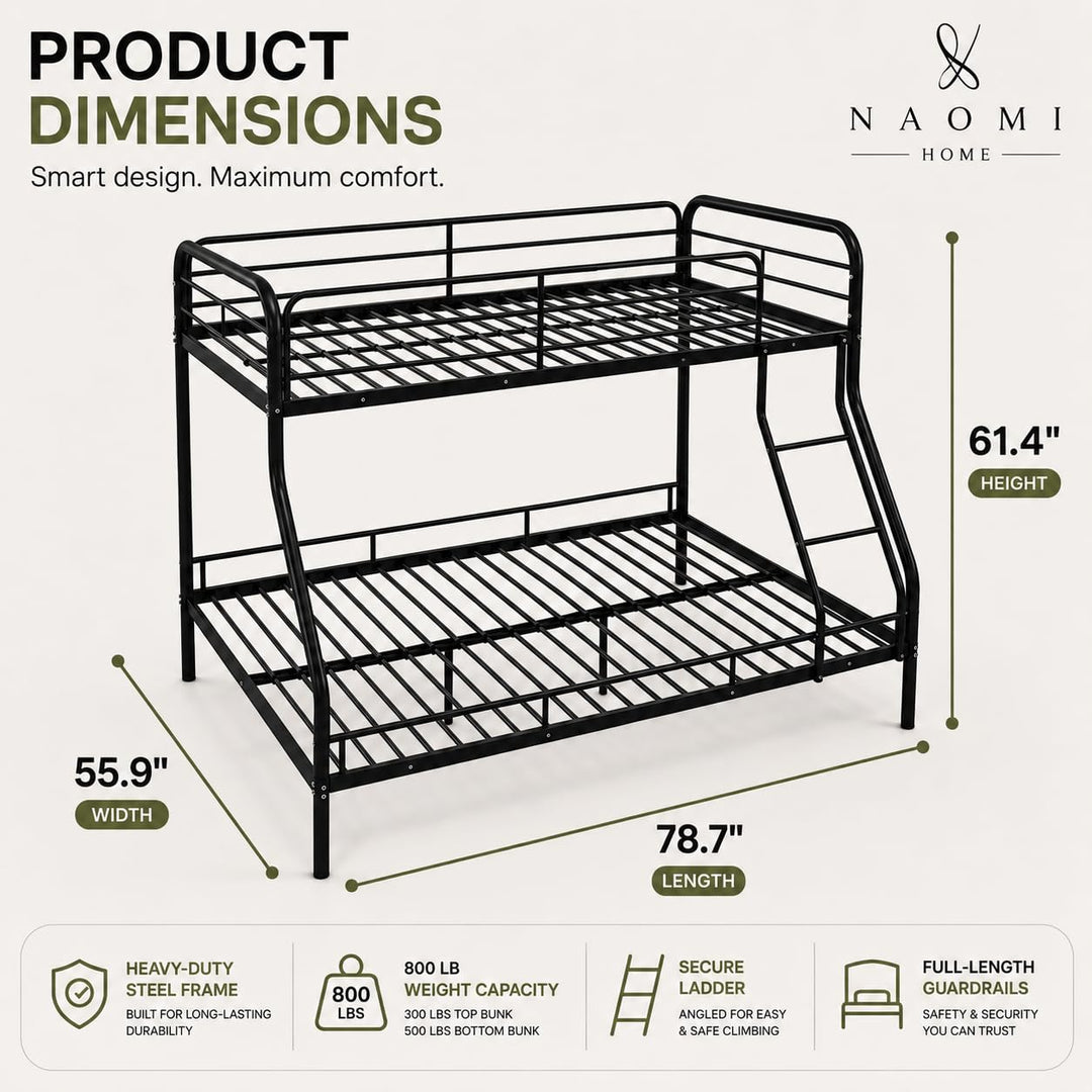 Hollywood Metal Bunk Bed - Black