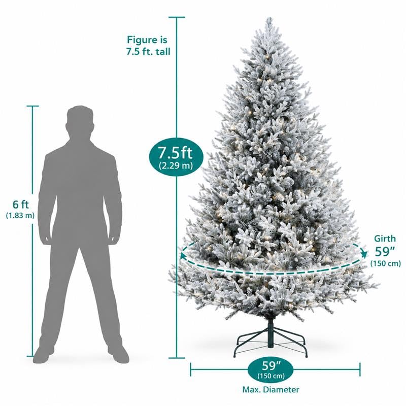 Ginebra Snow Flocked Pre-Lit Christmas Tree - 6.5 ft