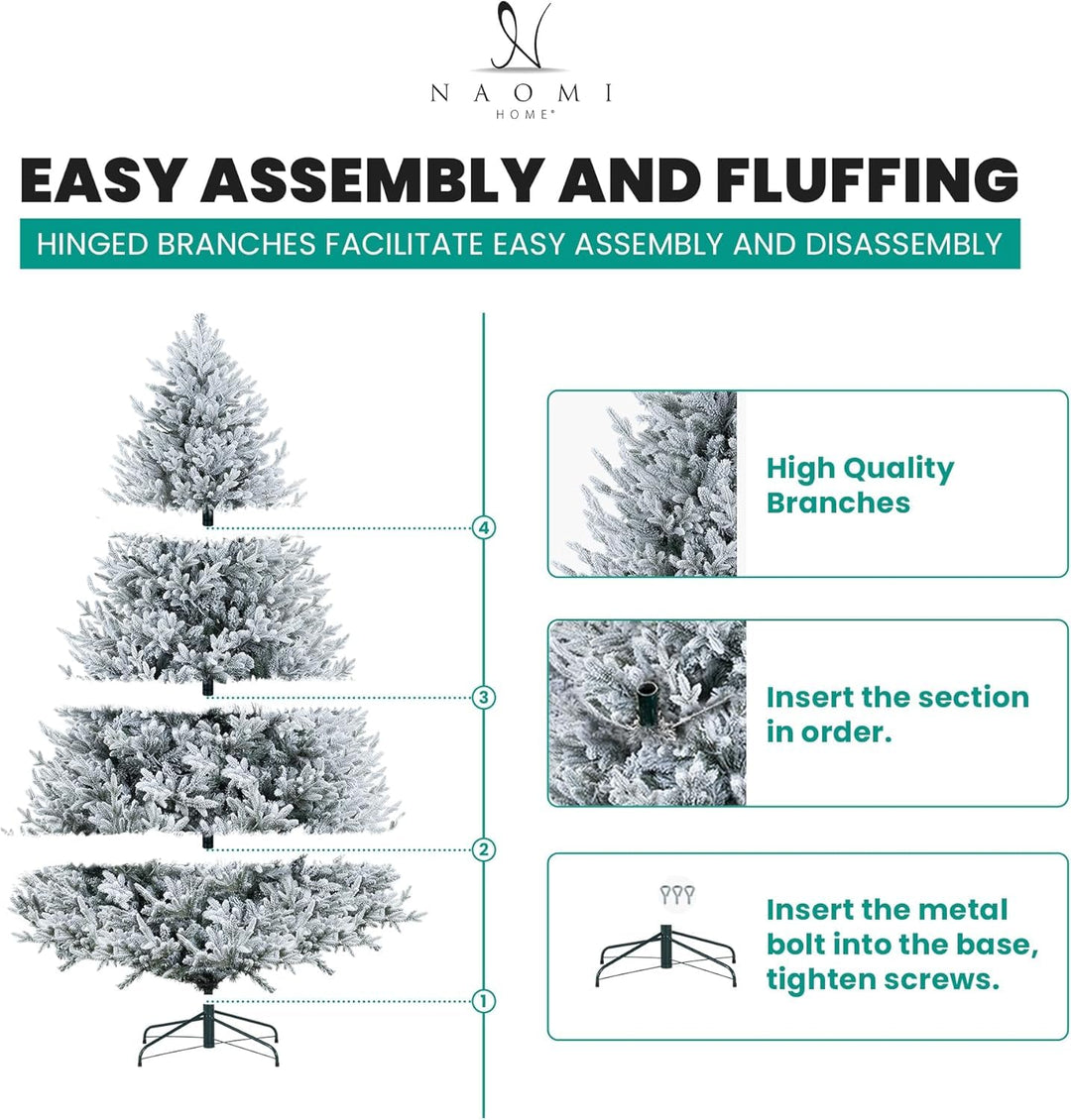 Ginebra Snow Flocked Pre-Lit Christmas Tree - 6.5 ft