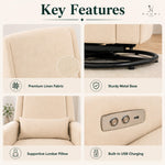 Load image into Gallery viewer, Tanya Power Swivel Glider Recliner with USB Port - Cream
