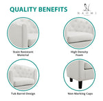 Load image into Gallery viewer, Emma Set of 2 Button-Tufted Faux Leather Barrel Chairs - White
