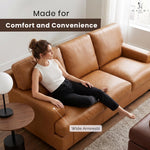 Load image into Gallery viewer, Siggy Genuine Leather Sofa with Removable Cushions
