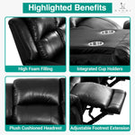 Load image into Gallery viewer, Katie Faux Leather 3-Seater Manual Recliner Sofa - Black
