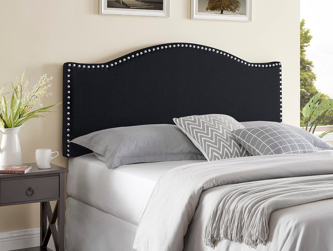 Catalina Upholstered Nailhead Headboard for Full Queen - Black