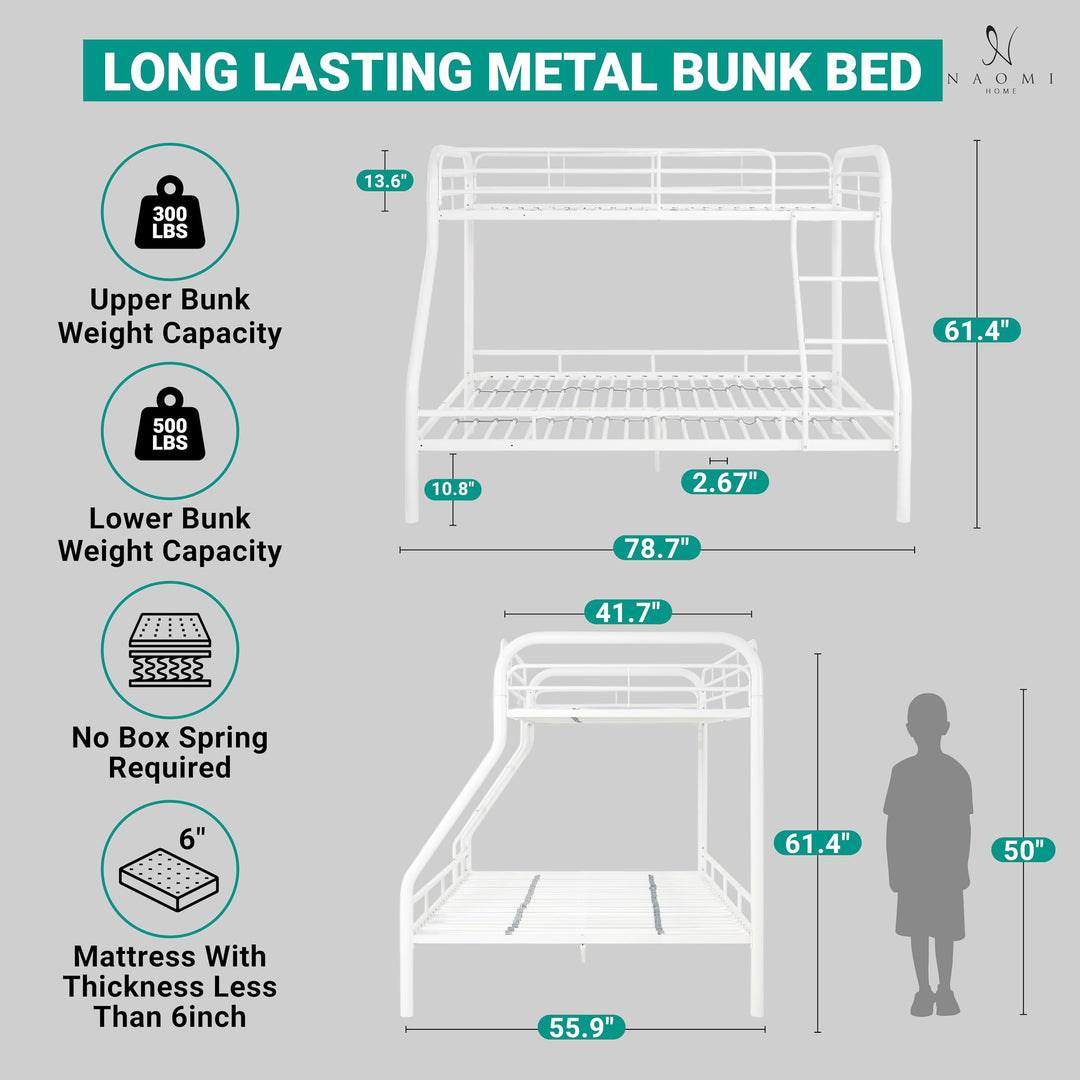 Hollywood Metal Bunk Bed - White