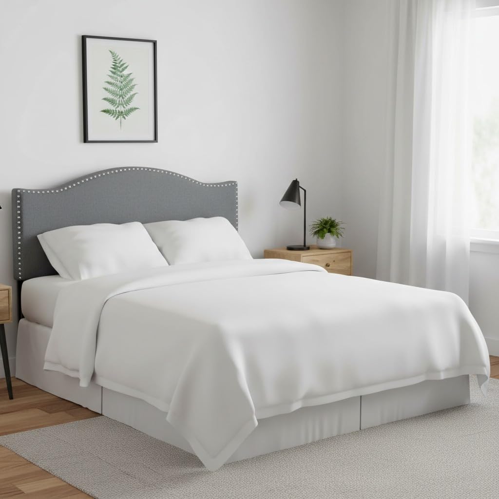 Catalina Upholstered Nailhead Headboard for Full Queen - Light Gray