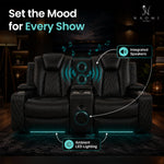 Load image into Gallery viewer, Chicago Power Reclining Loveseat with Built-In Speakers and LED Lights - Black
