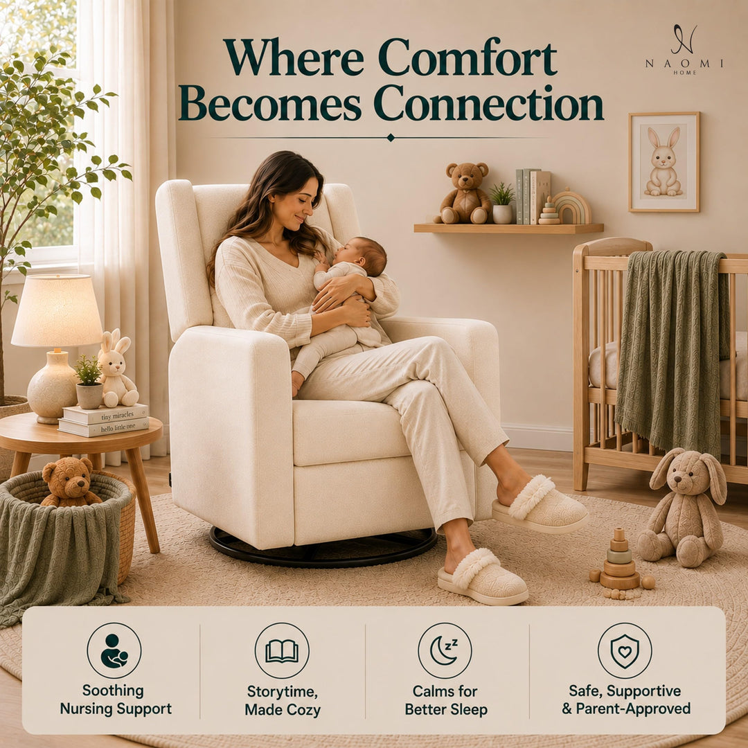 Tanya Power Swivel Glider Recliner with USB Port - Cream