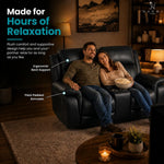 Load image into Gallery viewer, Katie Faux Leather 2-Seater Manual Recliner Loveseat - Black
