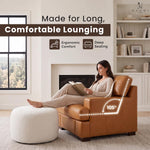 Load image into Gallery viewer, Siggy Genuine Leather Accent Chair with Removable Cushions
