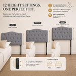 Load image into Gallery viewer, Cassandra Adjustable Upholstered Headboard for Full Queen - Light Gray

