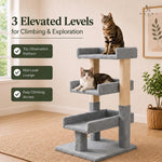 Load image into Gallery viewer, Nala Large Cat Tree with Sisal Scratching Posts – Gray
