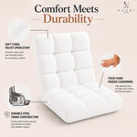Load image into Gallery viewer, Desmond Adjustable Floor Chair with 14 Reclining Positions - White
