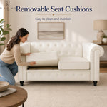 Load image into Gallery viewer, Emery Chesterfield Faux Leather Loveseat
